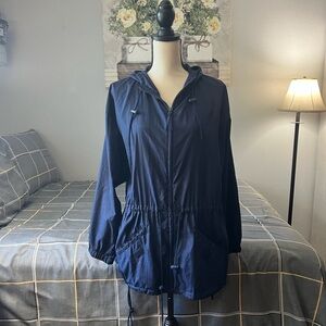 🧥Basic Addition Navy Blue Hooded Jacket Size Medium